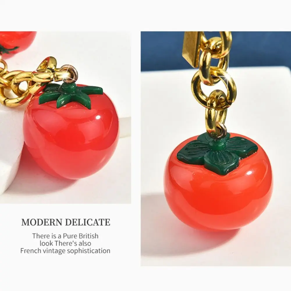 الكرتون البرسيمون الفول السوداني حقيبة قلادة العصرية التبعي حسن الحظ الفاكهة المفاتيح حقيبة سحر مفتاح السيارة #5