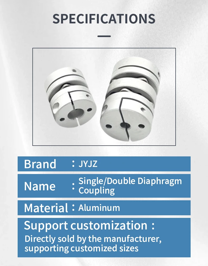 Kupplung aus Aluminiumlegierung, Einzelmembran, elastisch, hohes Drehmoment, Kupplung, Encoder, Motoranschluss, CNC-Übertragungsteil, DWQ-19x19 – Detail 2