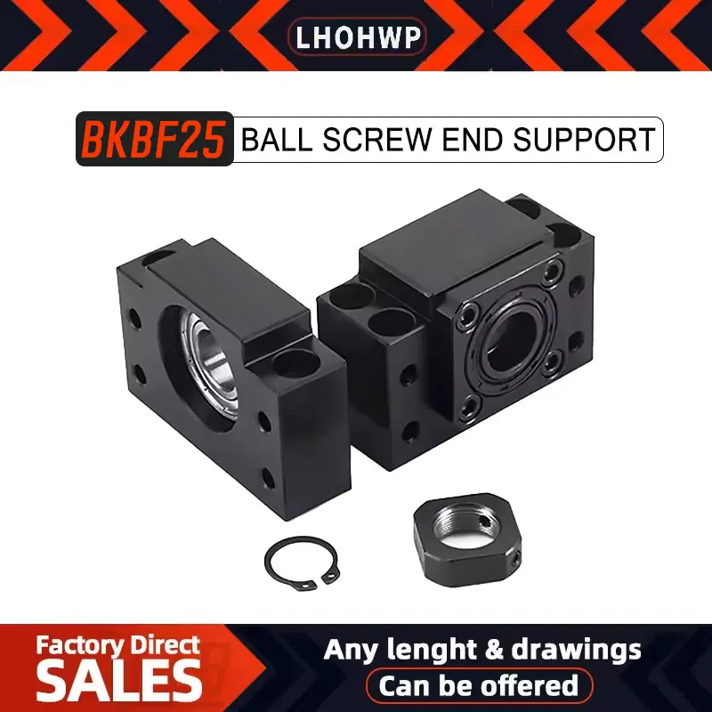 

1/2/4PC BK25+BF25 Screw Support Bracket Linear Bearing BKBF25 For Ball Screw SFU3205/SFU3210/SFU3232