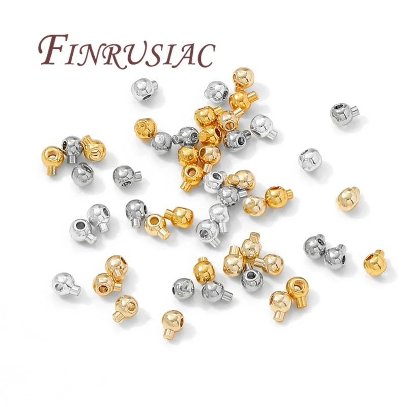 10/20 Stück 18 Karat vergoldete Quetschenden, silberne Quetschperlen, runde Crimp-Endperlen, DIY-Schmuckherstellungszubehör – Detail 26
