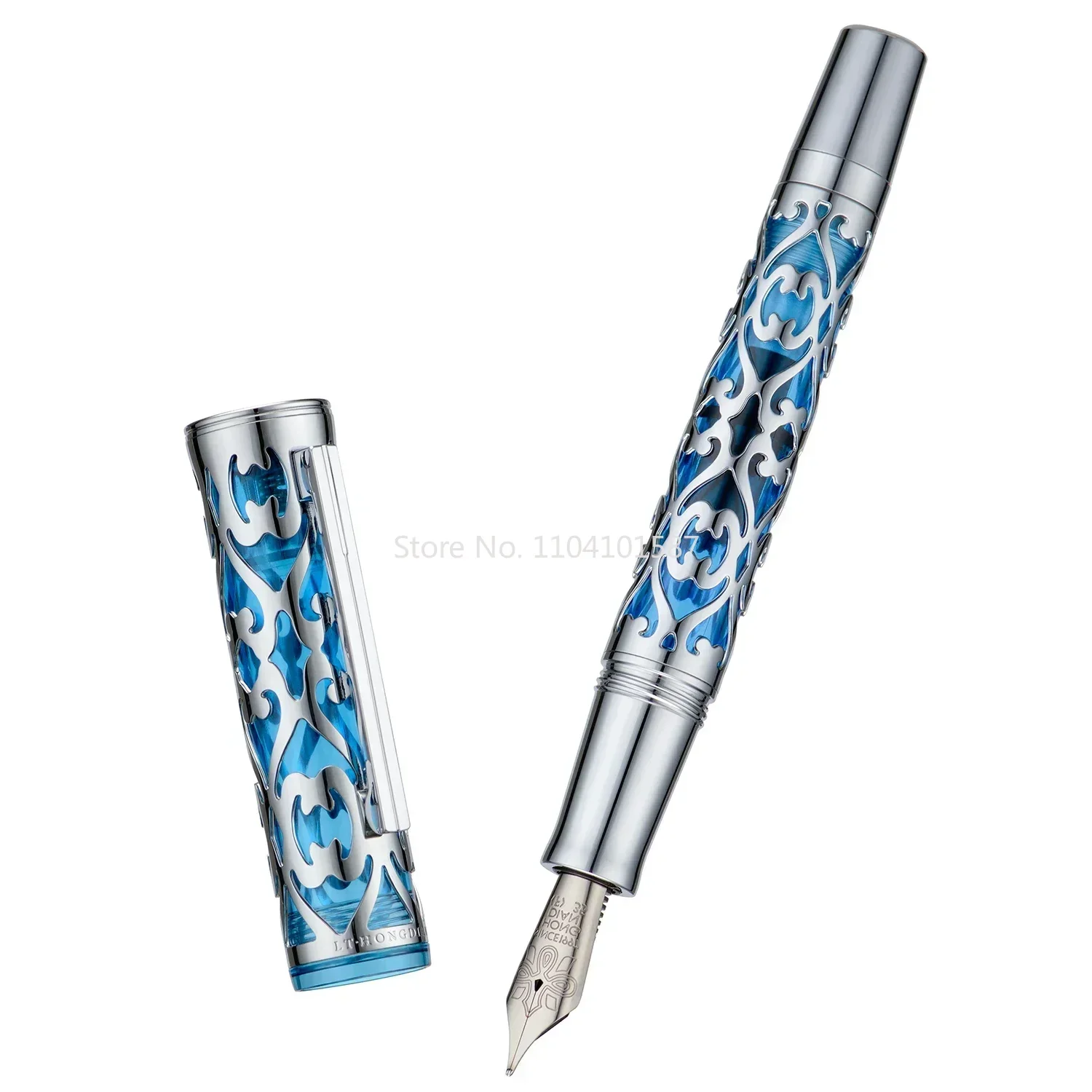 Hongdian D1 Piston Fountain Pen, EF, F Nib, Resin and Skeleton Hollow Writing Gift Pen