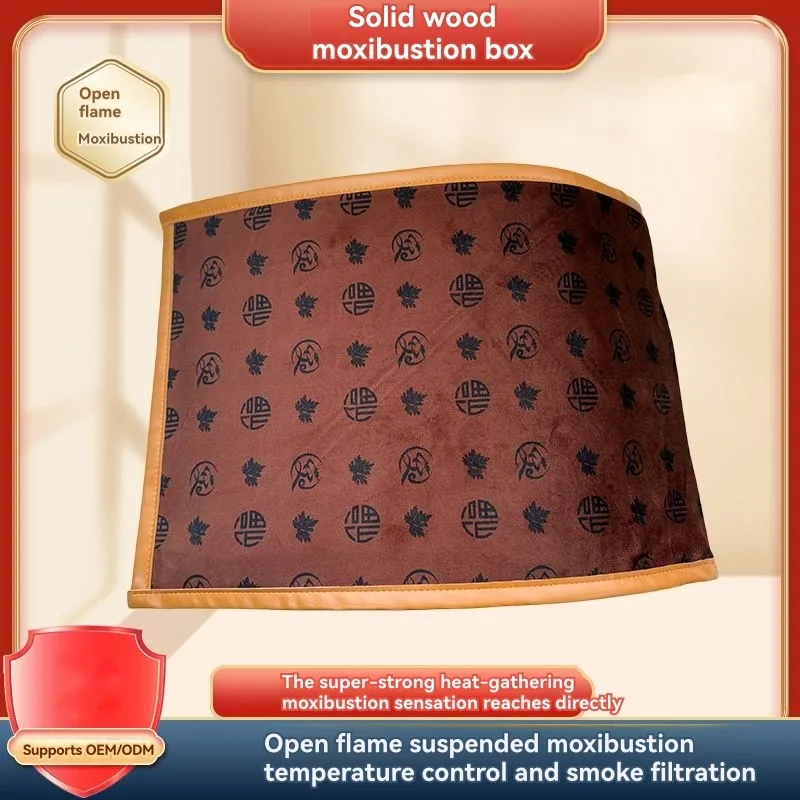 Moxa Device With Ai Cotton Pad-Solid Wood Moxibustion Box For Back, Neck& Abdominal Therapy-Portable Design