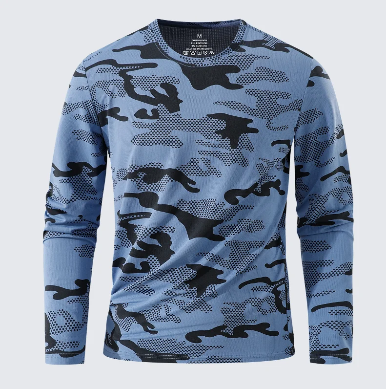 Camouflage T-shirts for Men Fashion Long Sleeve T-shirts Quick Dry Men's Clothing Camo Tops Tees Autumn Outdoor Sports Tshirts view 2