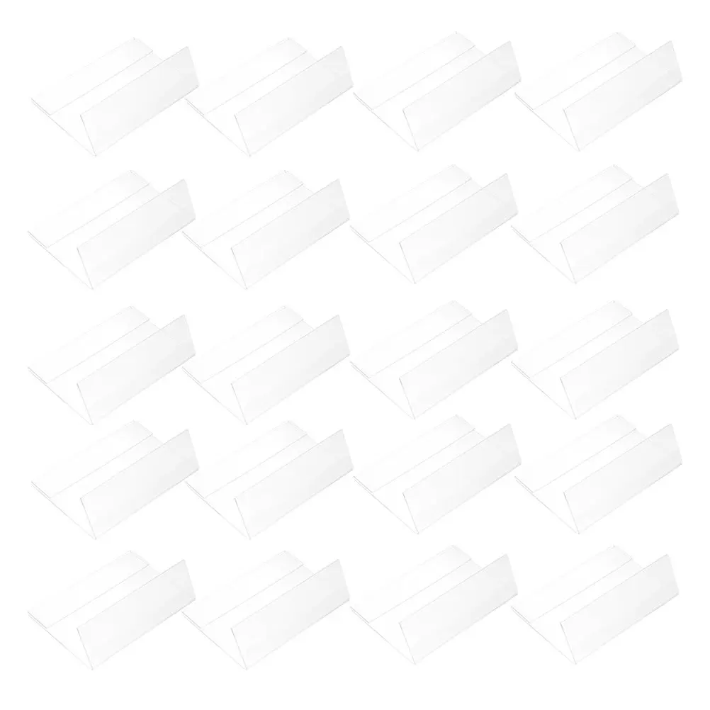 20Pcs Price Tag Holders Transparent Plastic L Shape Sign Holders for Retail Supermarket Restaurant Price Label