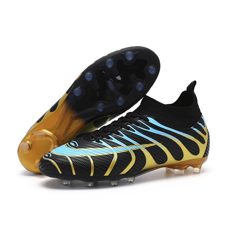 

Men Soccer Shoes TF/FG Football Boots Soft Non-Slip Cleats Grass Training Sneakers Male Outdoor High Top Sport Soccer Footwear