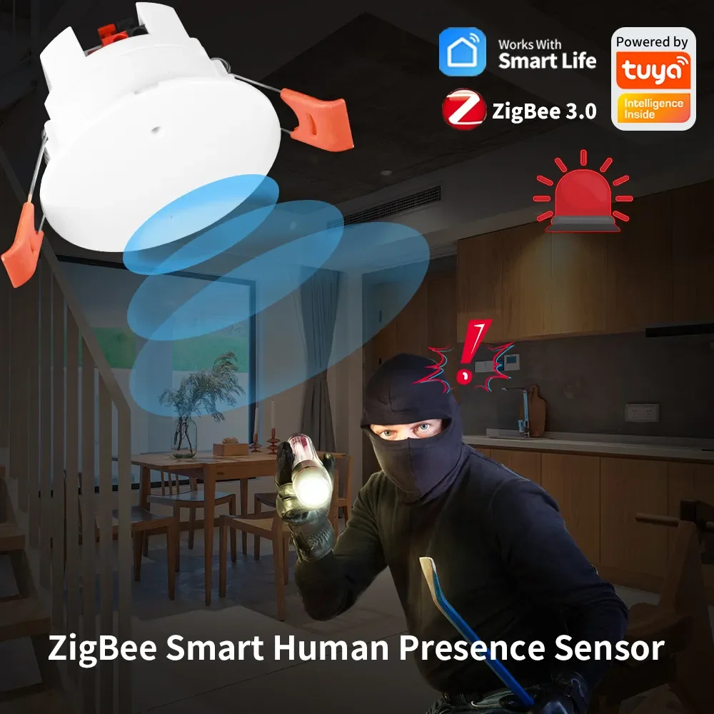 ZigBee Tuya Human Presence Motion Sensor Luminance/Distance Detection Body Motion PIR Sensor Google Home Alexa 110/220V