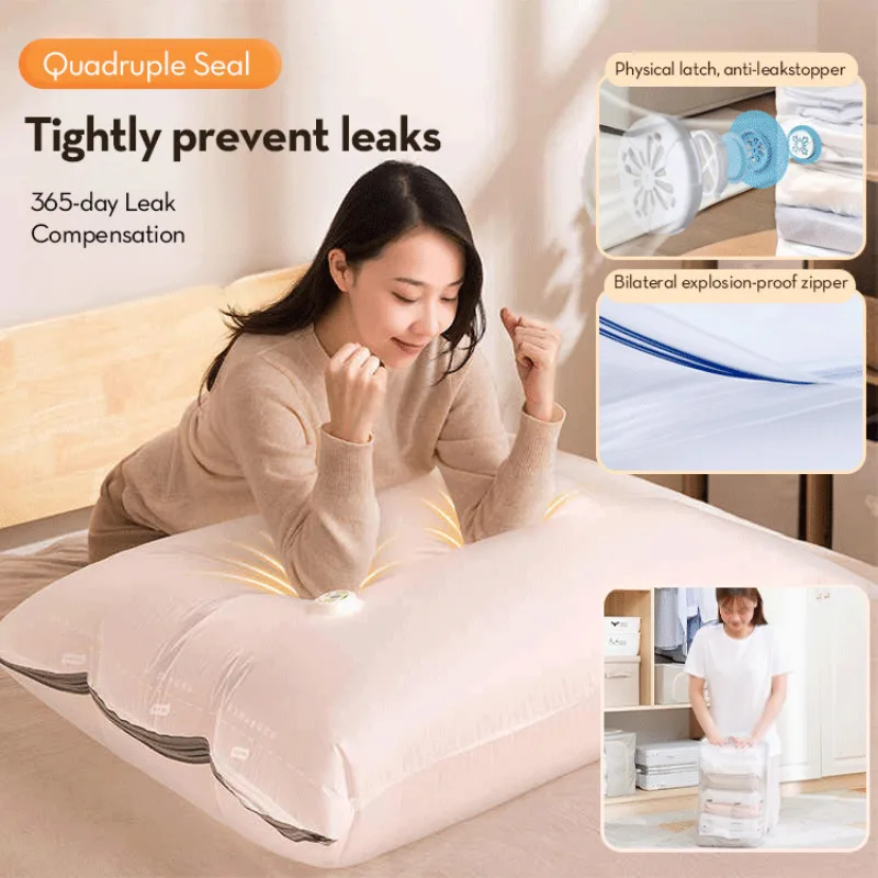 【 No need to extract air 】 Household Large Capacity 3-dimensional Storage Compression Bag Multi Functional Vacuum Storage Bag