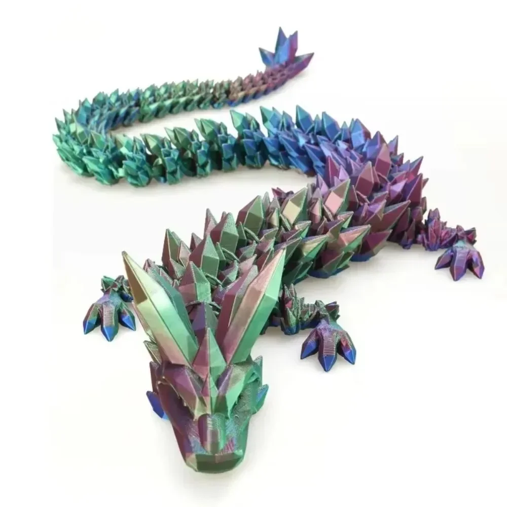 2025 3D Printed Gem Dragon Crystal Fidget Toy Rotatable Articulated Dragon Egg Ideal Gift Kids with ADHD Perfect for Birthdays image 2