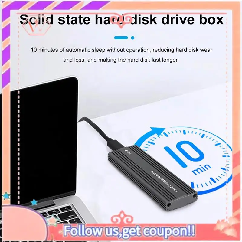 Upgraded 10Gbps NVME/SATA Dual Protocol SSD Enclosure SSD Case Box USB 3.1 Type To M.2 NGFF Pcie SSD External Enclosure