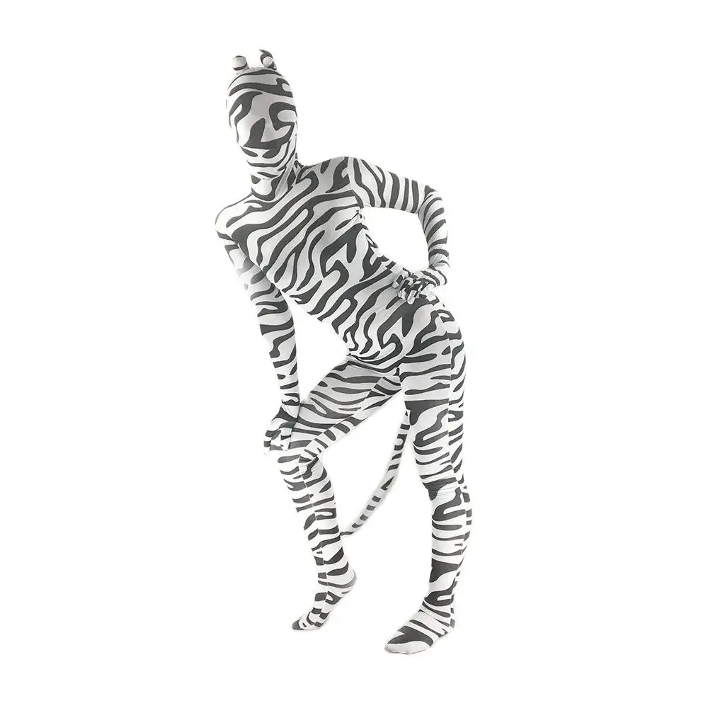 

Halloween performance Animal zebra Cosplay Cute White Stripe Jumpsuit Costume Carnival Party Girl zebra costume