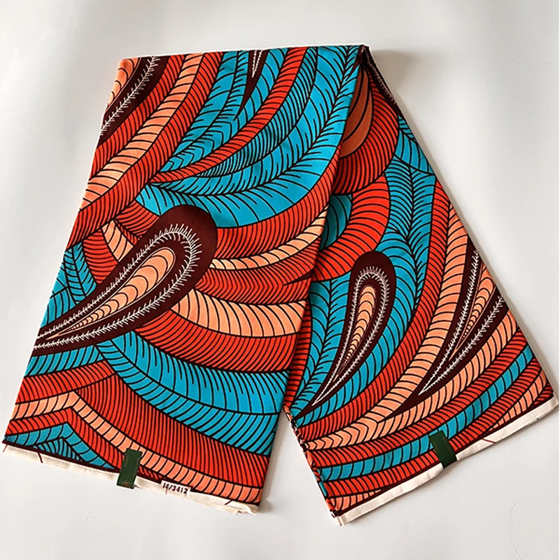 2024 Holland wax fabrics African style Ghana real wax 100% cotton 2020 new style high quality 6 yards