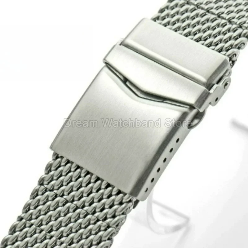 Silver Solid Steel Watch Accessories 22mm for Breitling Superocean Avenger Original Style Milanese Bracelet Steel Watchband view 5