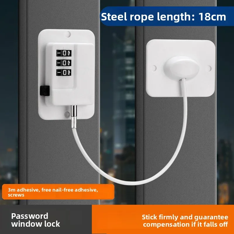 

Stainless Steel Window Chain Lock - Anti-Theft & Child Safety Lock. No-Drill Installation, Ideal for Home Use.