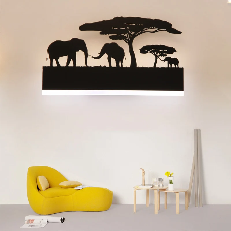 Romantic Wall Lamps Acrylic Lampshade Lighting Fixture Upside Warm Down Cool For Living Room Bedside Animal Lights AC110-260V