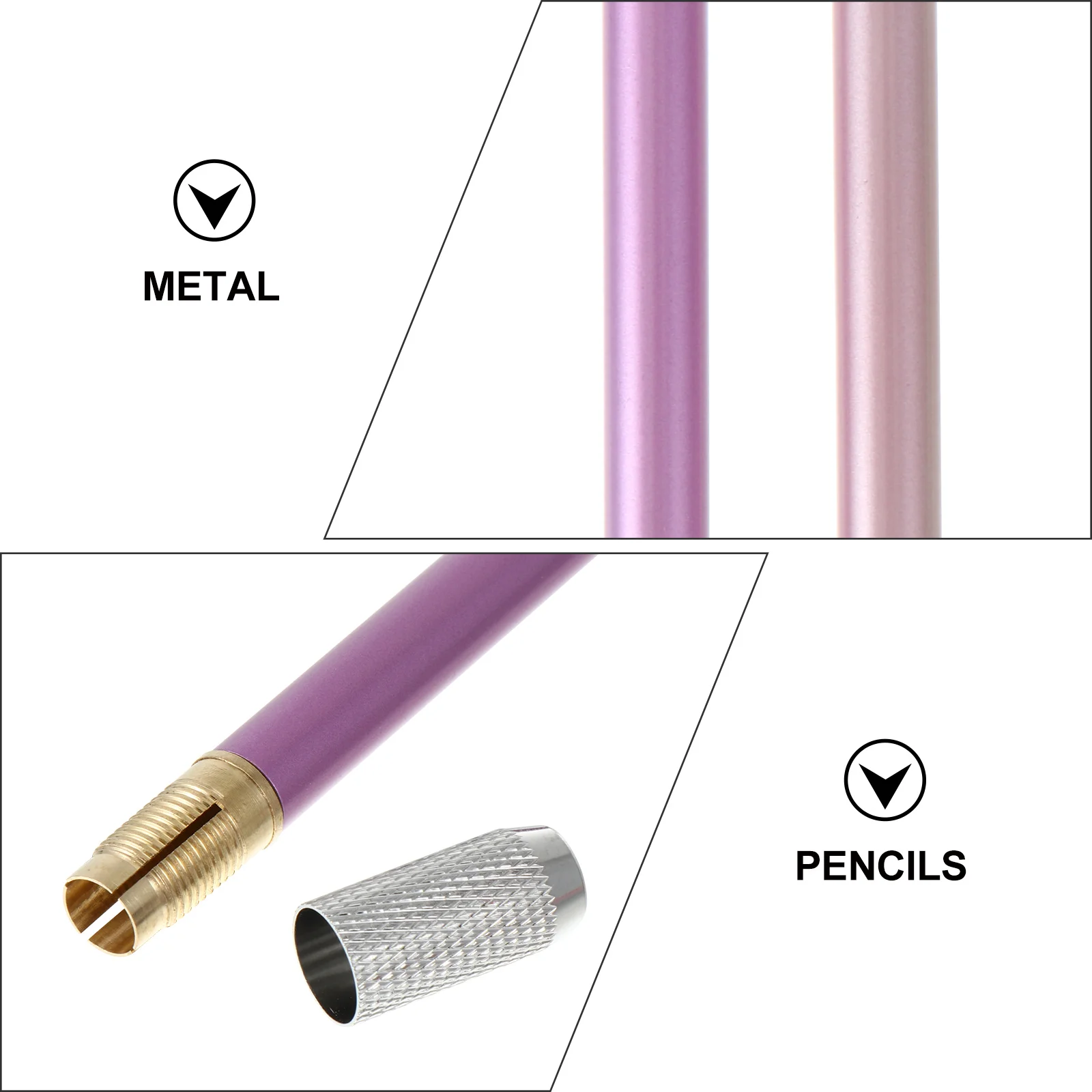 

6pcs Pencil Extender Metal Extension Rod For Students Artists Portable Lengthener School Office Stationery Artistic Holder