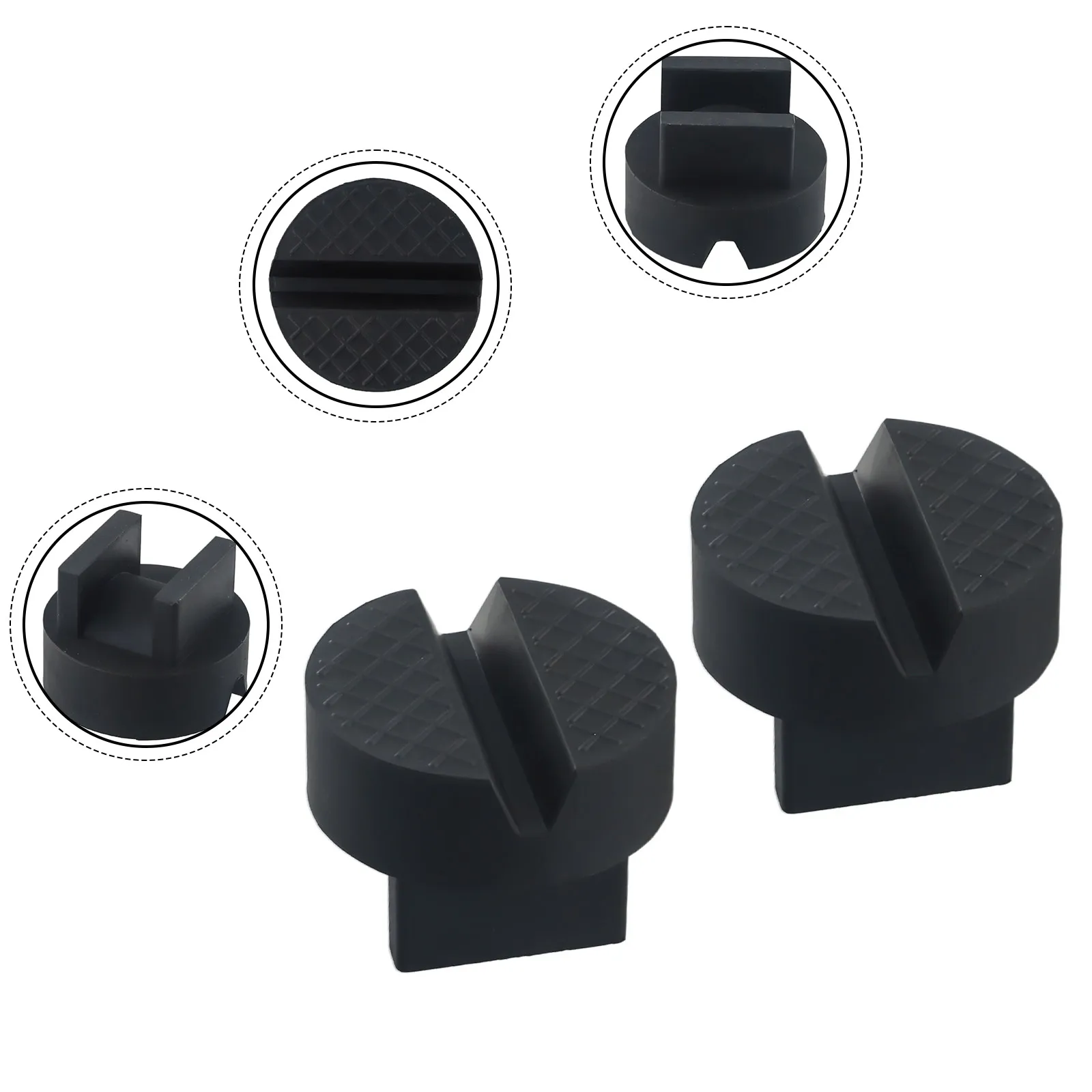 

2× Axle Stand Pad Accessory Black Frame Pinch Practical To Use Rail 2Pcs 2pcs Weld 3 Tonne Jack Rubber Slotted