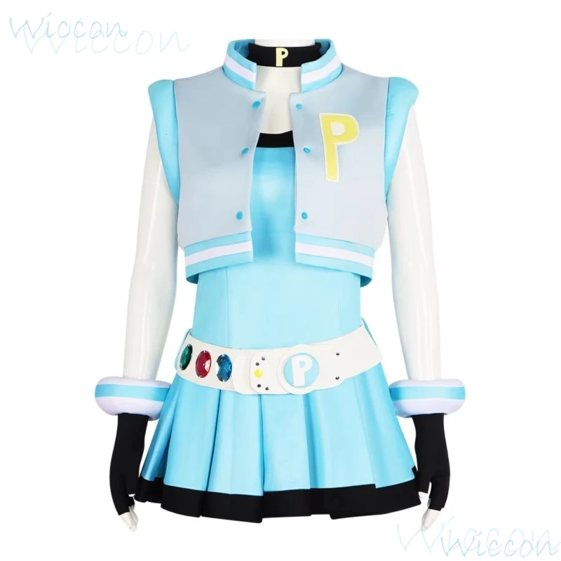 Powerpuff Girls Cosplay Girls Costume Dress Set Blossom Buttercup Bubbles Costume Dress With Belt Set Halloween Fancy Dress