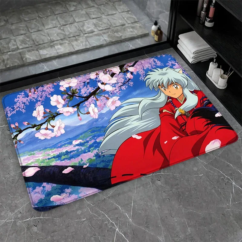 

Bath Mats Inuyasha Entrance Carpet Bathroom Mat Carpets Rugs Custom Living Room Cute Rug Home Foot Kitchen Prayer Door Doormat