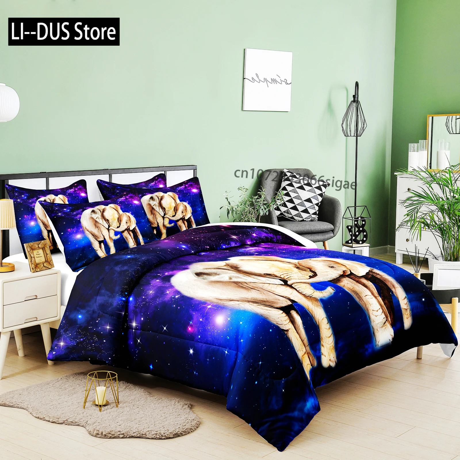 

Queen Size Wild Animal Theme Twin Bedding Set Elephant Duvet Cover Set For Kids Teens Boys Comfortable Double King Quilt Cover