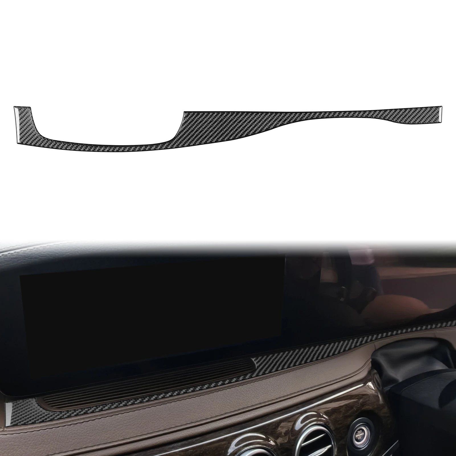 For Maybach S Class W222 2013-2020 Carbon Fiber Center Console Navigation Air Vent Panel Cover Car Interior Accessories Sticker