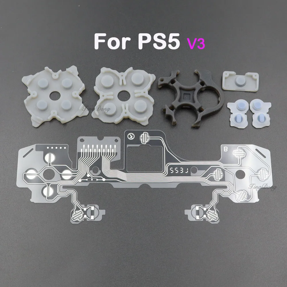 

1 комплект для PS5 BDM-010 020 030, проводящая пленка, силиконовая резиновая кнопочная накладка для контроллера PS5 V1 V2 V3