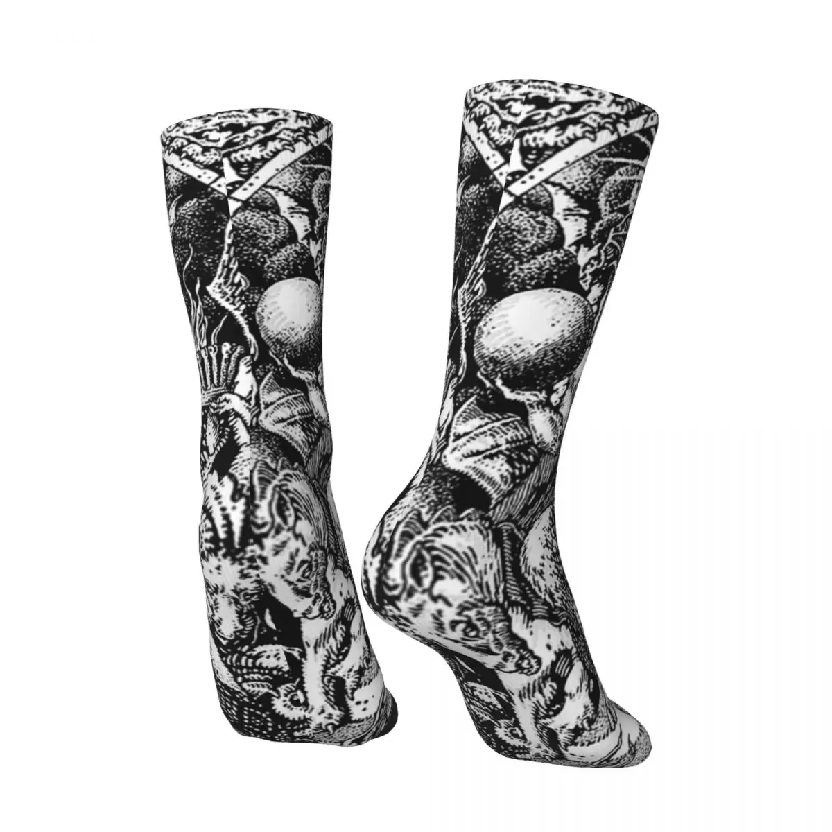 Funny Crazy Compression Sock for Men Lord Of This World Hip Hop Harajuku Black Metal Happy Quality Pattern Printed Boy Crew Sock