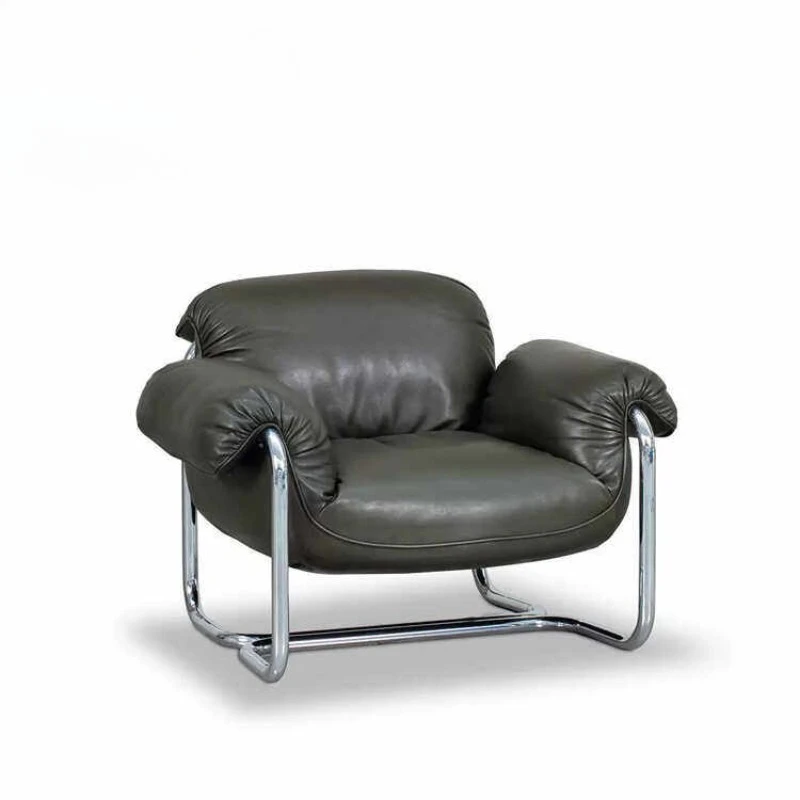 

High-end black sofa chair, creative home villa living room, single leisure chair