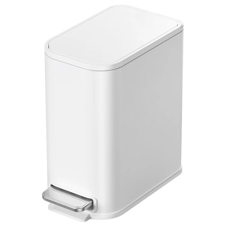 

Маленькая мусорная корзина для ванной комнаты с крышкой, плавным закрыванием, педалью, объемом 5 литров (1,3 галлона), из нержавеющей стали, со съемным внутренним контейнером.