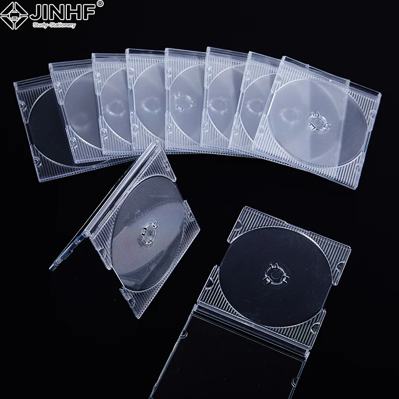 5/10pcs 8cm CD DVD Disc Box Transparent Single Disc Storage Boxes DVD Case CD Case Empty Clear Plastic CD Case Disc CD Box