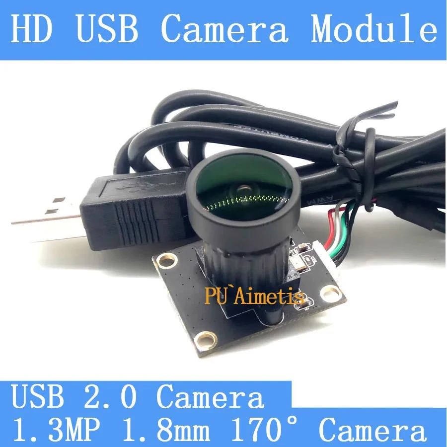 PU`Aimetis Mini HD 2MP 1.8mm Lens Surveillance Cameras 720P HD 170-degree Wide Viewing Angle USB2.0 Camera Module