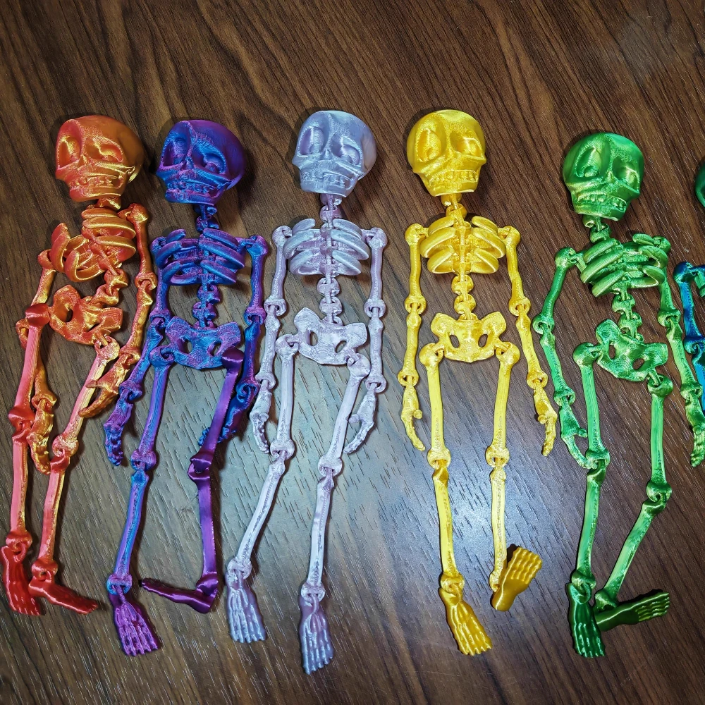 

3D Printed Halloween Skeleton Man Creative Movable Fidget Toys 3D Printed Toys Home Desktop Decor Ornament for Halloween Gift
