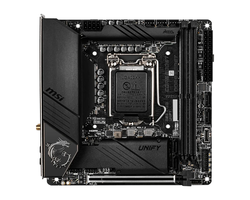 Imagem -03 - Placa-mãe Msi Meg Z490i Unify Intel Z490 Ddr4 M.2 Usb 3.2 Hdmi Mini-itx Core i3 I310105 Cpus