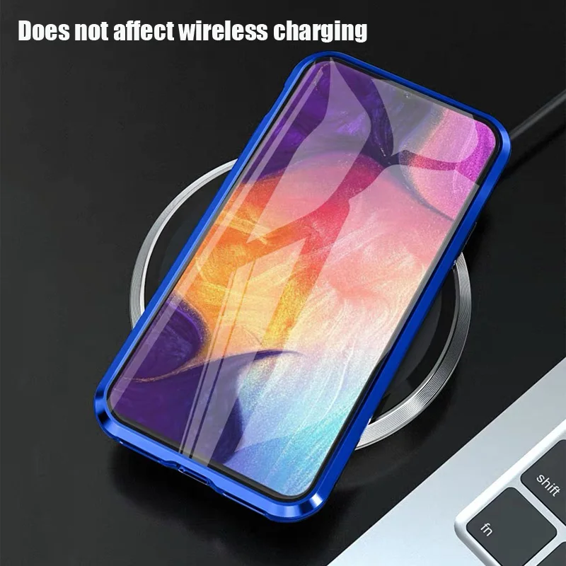 Dwustronna magnetyczna metalowa obudowa do Samsung Galaxy S24 S23 S22 S21 UItra S10 Plus do Note 8 9 20 A71 A12 A52 A32 Glass Cover — zdjęcie produktu 6