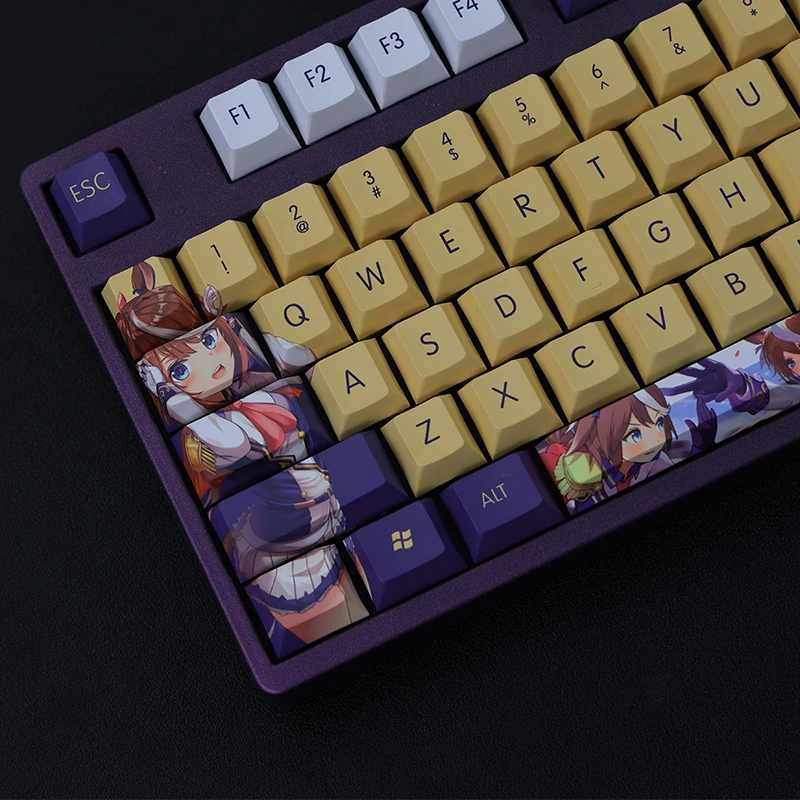 Tokai Teio Keycap Pretty Derby Uma Musume 108 klawiszy PBT DYE sublimacja profil wiśniowy MX przełącznik osi poprzecznej klawiatura mechaniczna