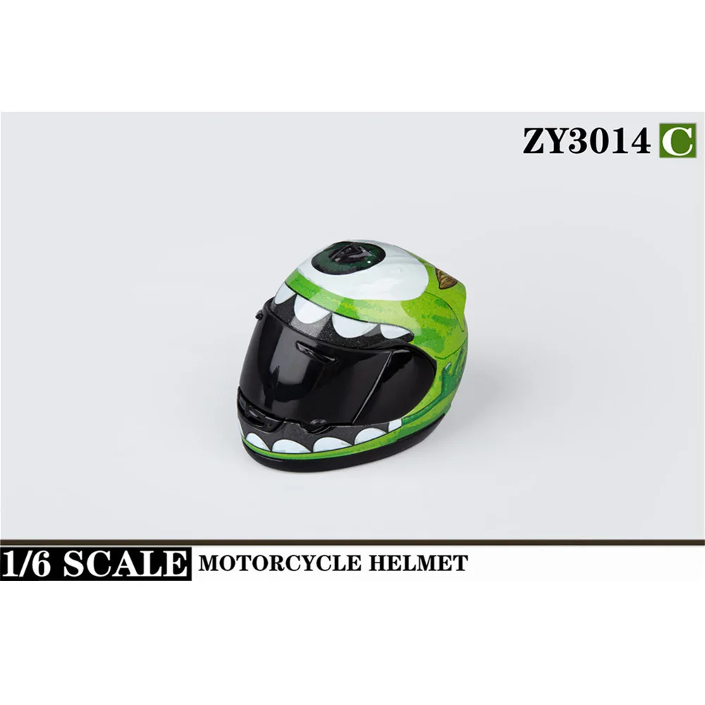 ZYTOYS 1/6 Scale Motorcycle Helmet Model ZY3014C Green for 12inch Male Action Figures PHICEN Body Collection Accessories