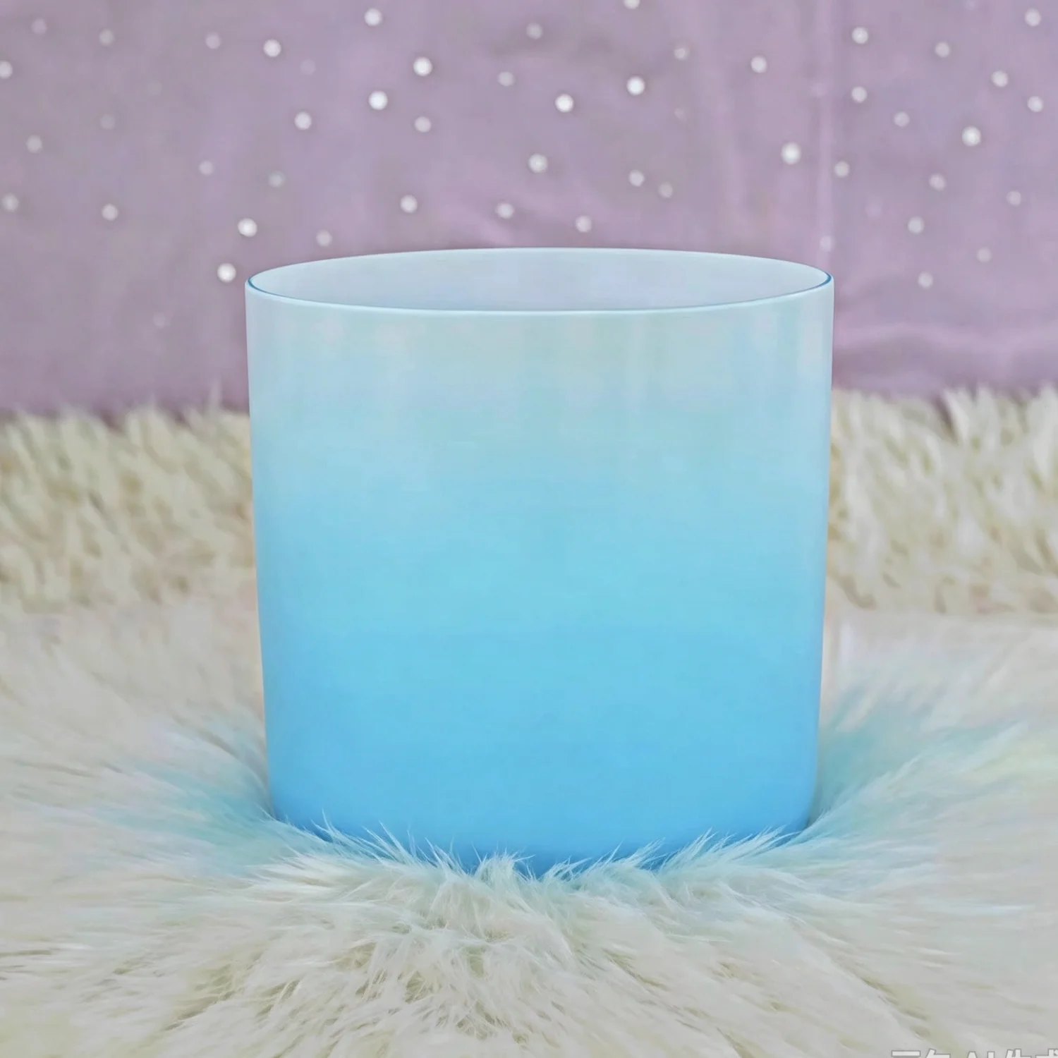 STAR LINKUP 432Hz Ice Blue Clear Crystal Singing Bowl for Stress Reduction Meditation Sound Bowl with Cleaning Cloth And Non-Tar