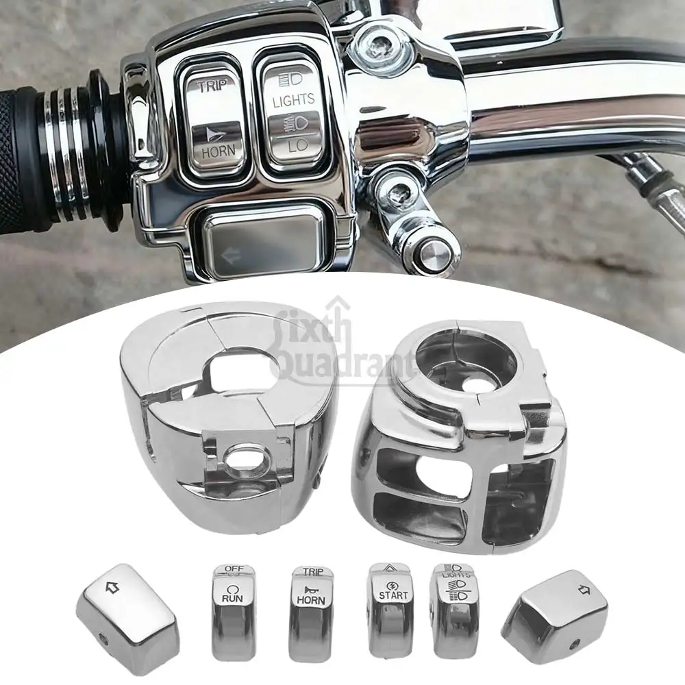 

Корпус переключателя управления рулем мотоцикла, комплект крышек кнопок для Harley Dyna Softail Fat Boy Sportster Iron 883 2014-2022