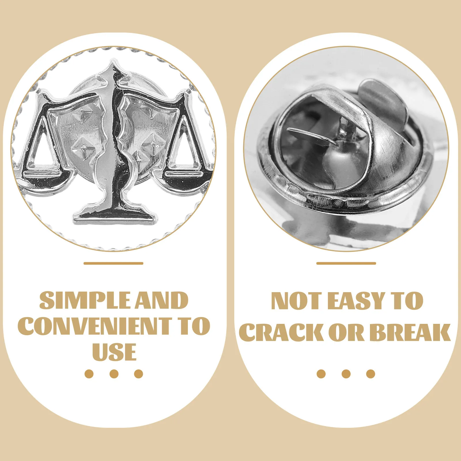 Justice Lawyer Lapel Pin Set – Libra Scale Brooch for Law Students, Attorneys, Judges – Unisex Suit Accessory Gift
