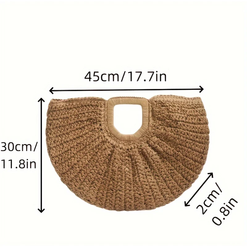 Marke Woven Clutch Tasche Luxus Neue High-end-Meer Urlaub Reise Große Kapazität Stroh frauen Einfache Textur Mode brieftasche – Detail 11
