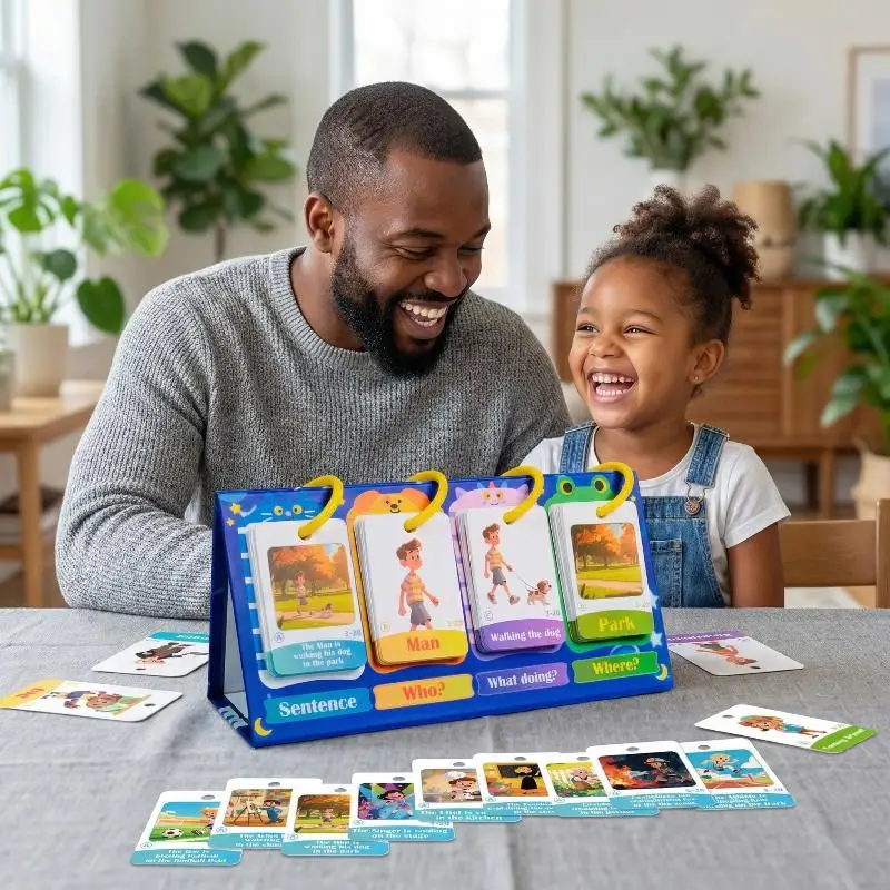 New Sentence Building Flip Chart, Sentence Making Training Based On Pictures, Sentence Builder Game, Phrase Training