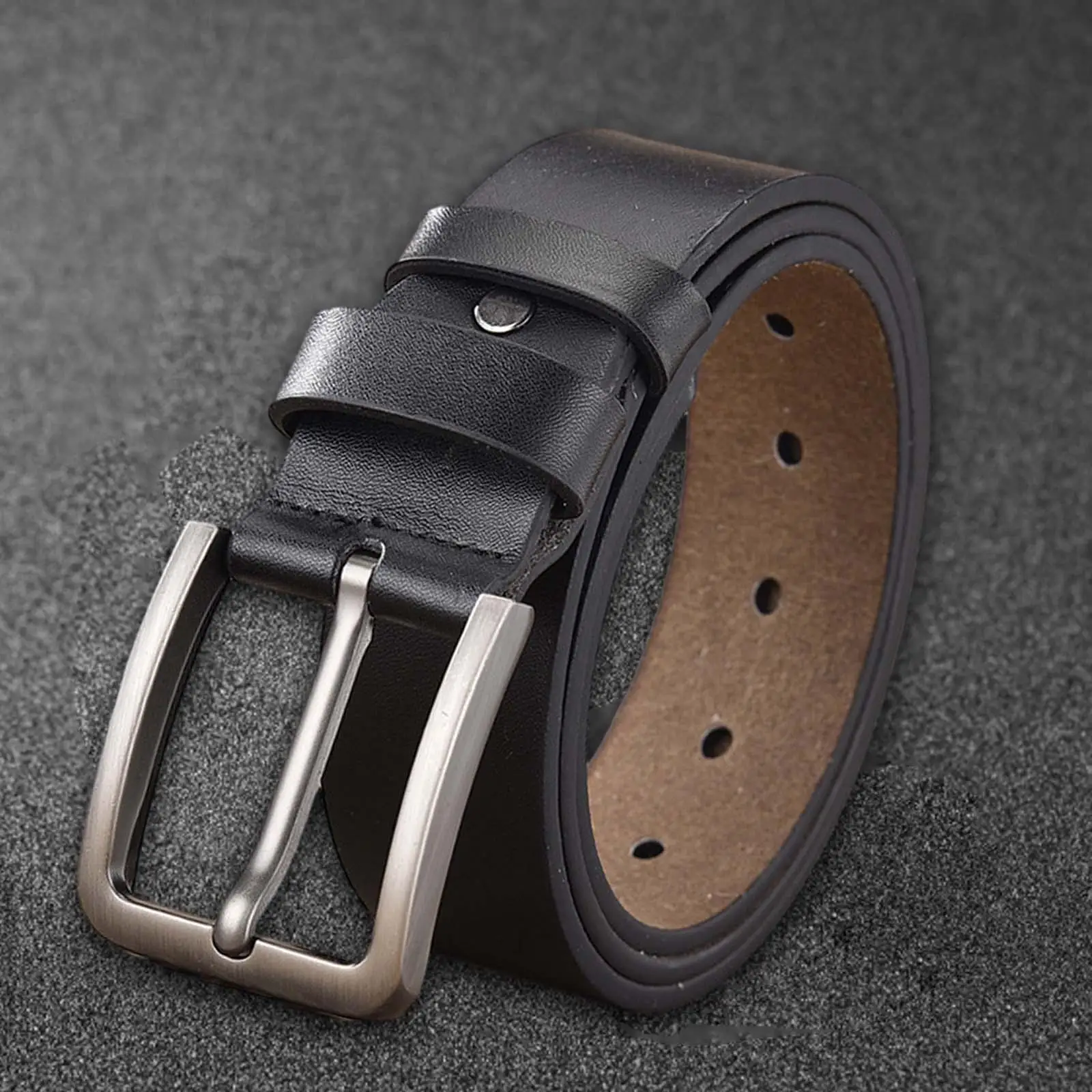 Cinto masculino com fivela de pino de 47 polegadas para calças uniformes de casamento