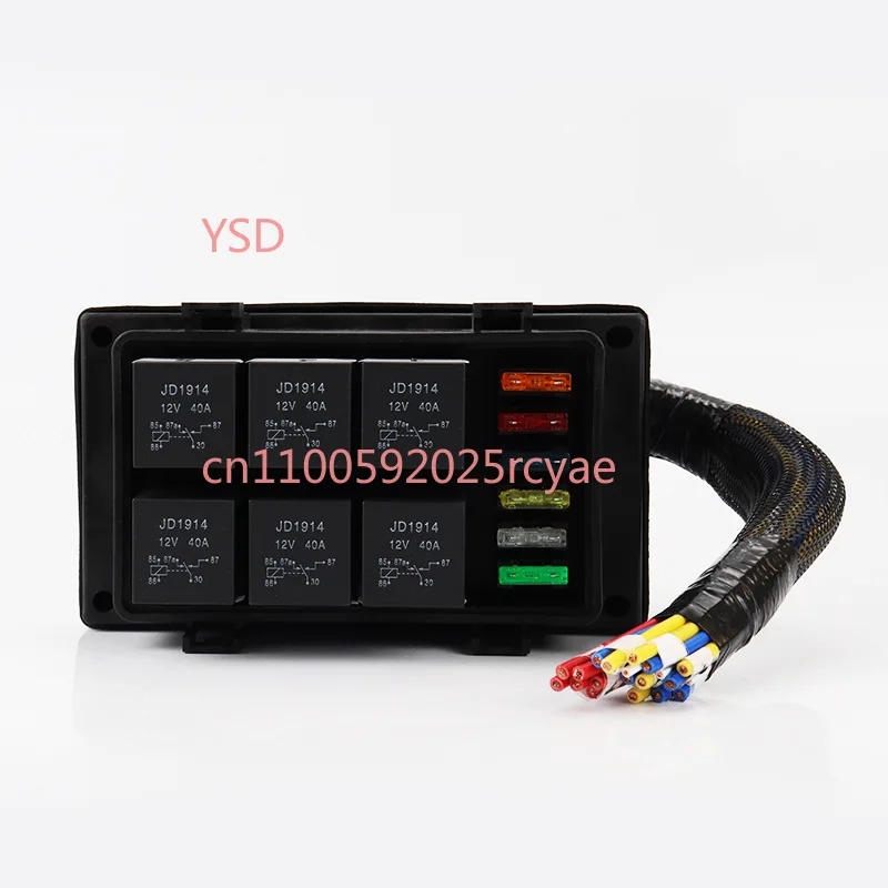 

12V relay upgrade waterproof 6-way fuse box with pre-wired fuse box control wiring harness