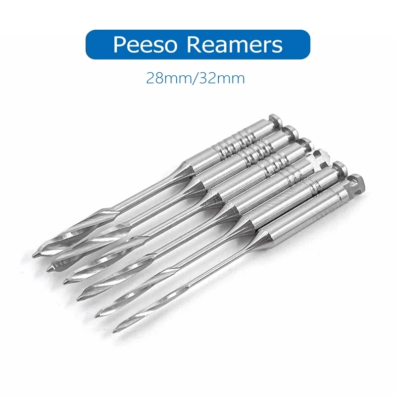 

6Pcs/Box Dental Endodontic Peeso Reamers Drill Glidden Rotary 28/32mm Engine Use Stainless Steel Endo Files #1-6