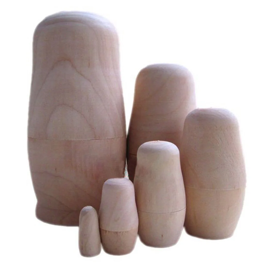 Russische Nestpop Blanco Matroesjka Hout Ongeverfd Diy Handwerk (6 Set)