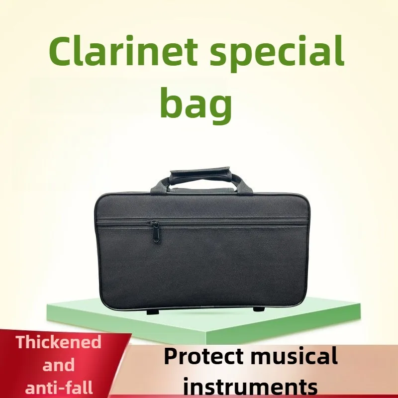 Caja de almacenamiento para clarinete de tubo negro, caja de transporte profesional portátil ajustable B-down para niños/adultos, estuche para instrumentos de viento de madera