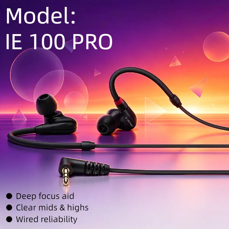 

Наушники-вкладыши IE 100 PRO с динамическим драйвером, полным спектром звука, пассивным шумоподавлением, для сцены и студии, черные, 26 шт.