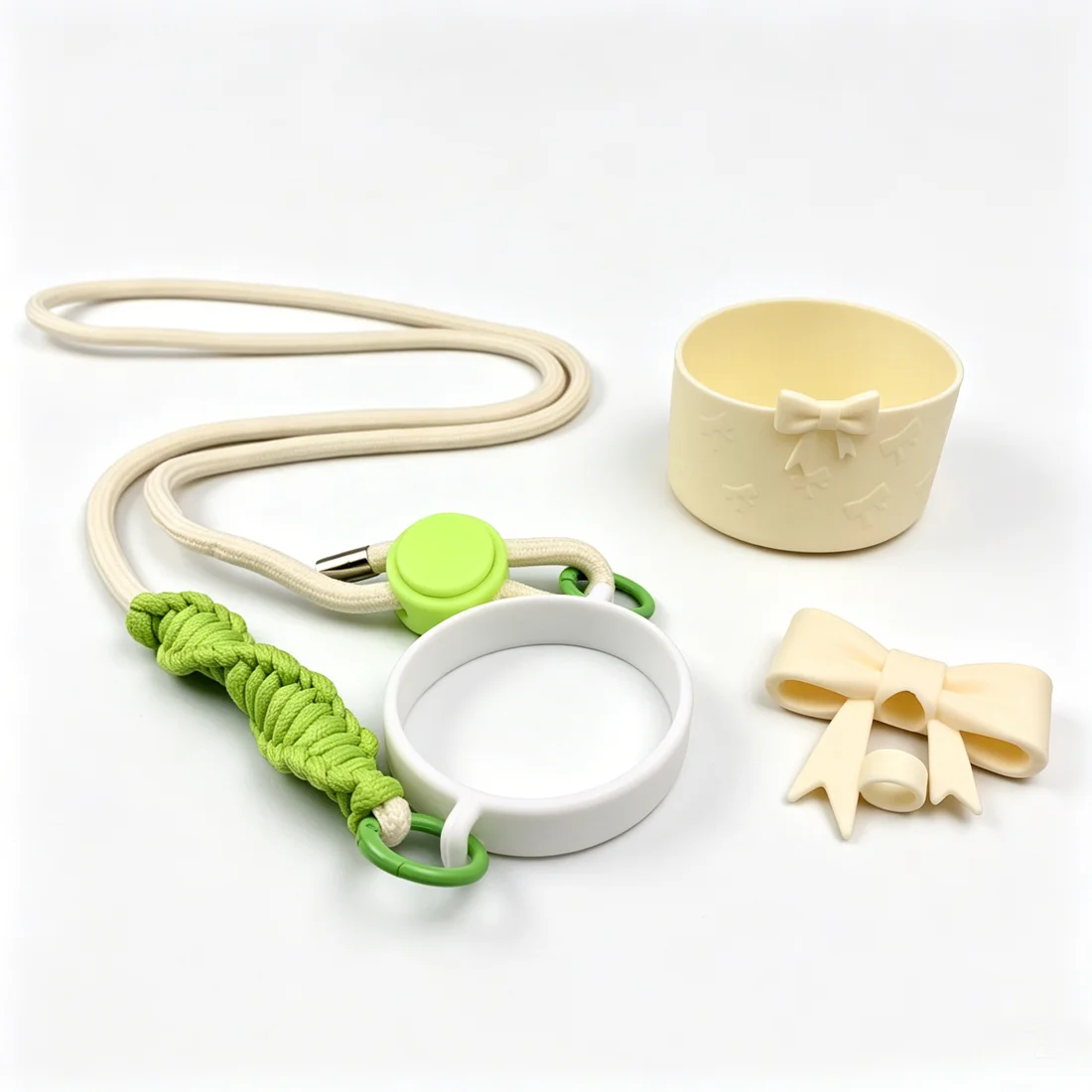 3tyto Bow Straw Cover Cap ,Water Bottle Boot,Cup Silicone Holder Seal Ring with Adjustable Strap Lanyard for Owala and more