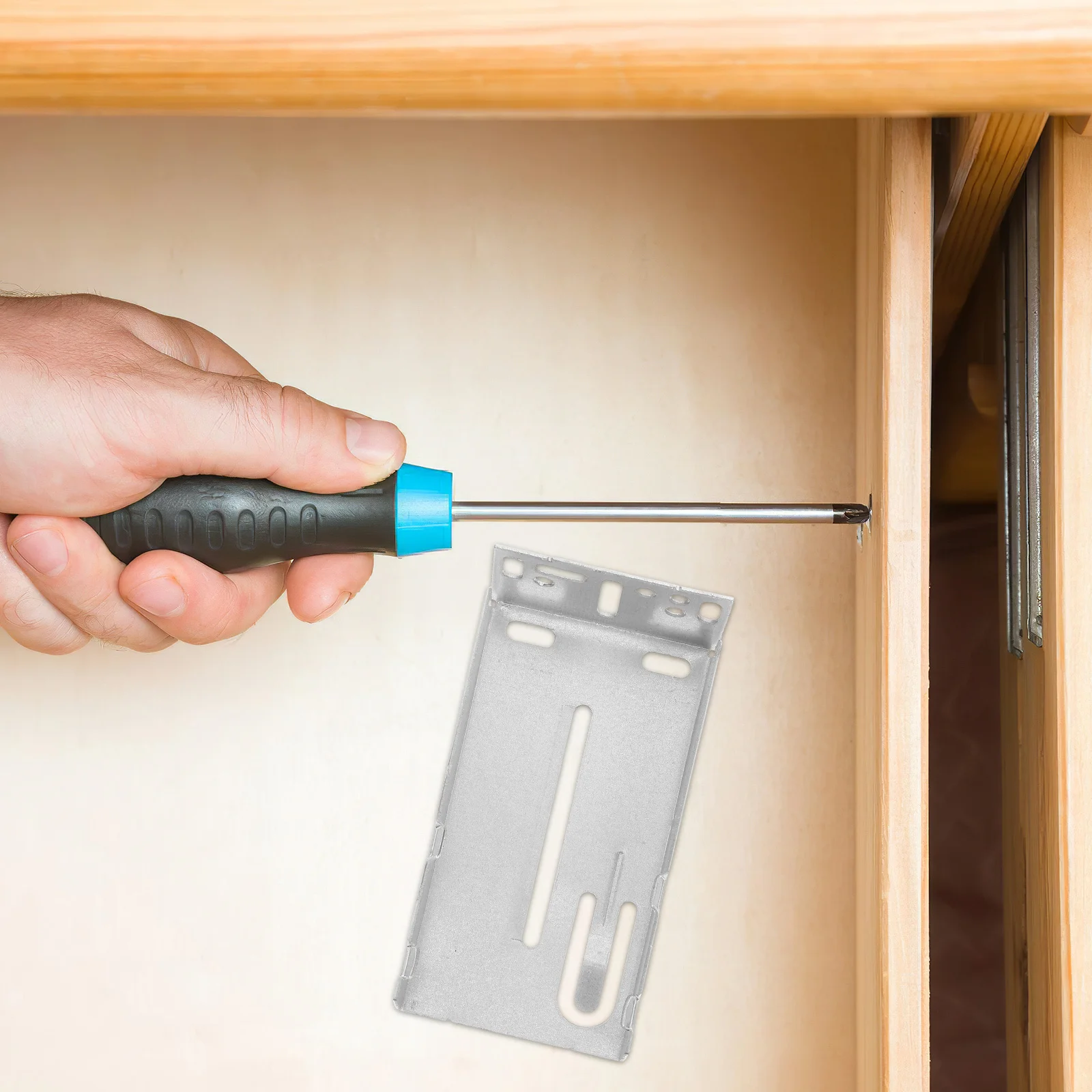 

2pcs Drawer Rail Brackets Heavy Duty Buffer Damping Sliding Hardware For Cabinets Wardrobes Office Desks Furniture Repair