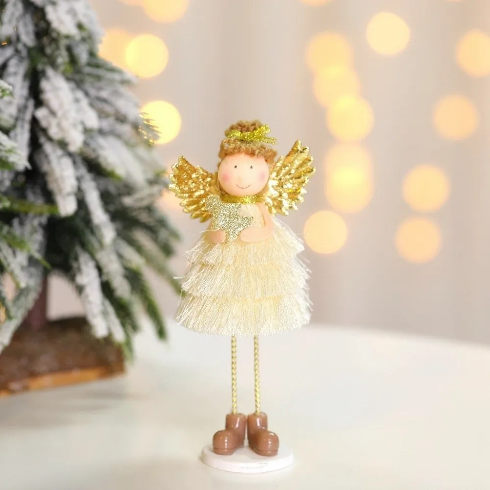 

New Christmas Decor Angel Girl Figurine Standing Cute Fairy Elf Figurine 15cm Creative Angel Doll Thoughtful Gift