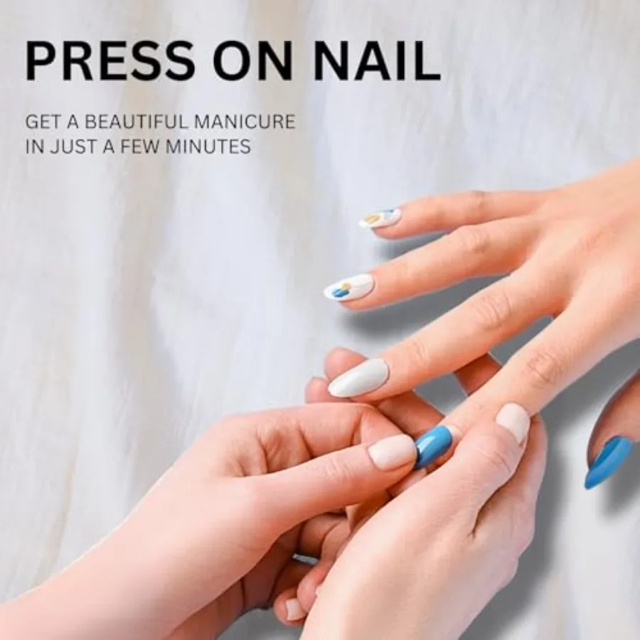 3Dアーモンド型プレスオンネイル ロングアーモンドフェイクネイル フレンチグラデーションデザイン レディース ガールズ ミドルブラックプレスオンネイル